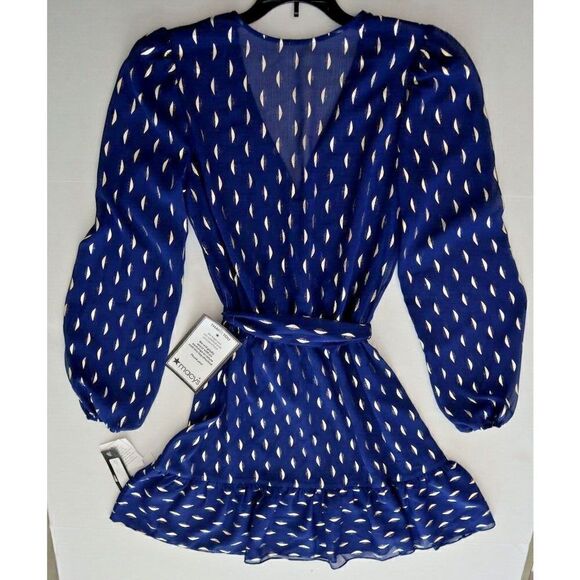Betsy & Adam Women's Sz 4 / US Small Navy/Gold Printed Fit & Flare Dress $179 - Picture 8 of 11